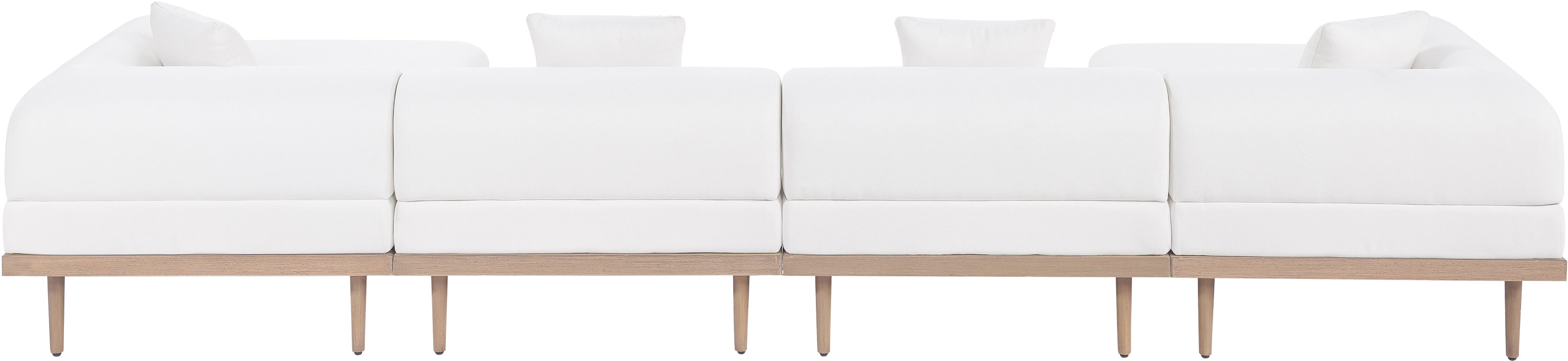 Laguna 142" Resilient Water Resistant Fabric Upholstered Outdoor Patio 6pc. Modular Sectional