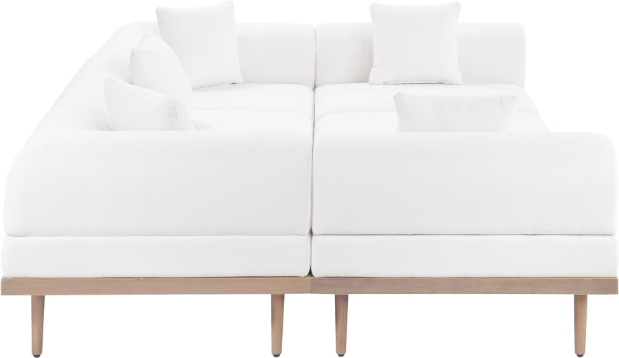 Laguna 106.5" Resilient Water Resistant Fabric Upholstered Outdoor Patio 6pc. Modular Sectional
