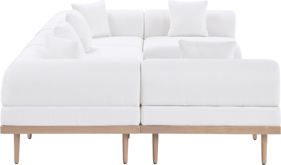 Laguna 142" Resilient Water Resistant Fabric Upholstered Outdoor Patio 6pc. Modular Sectional