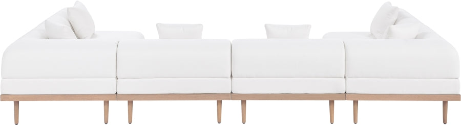 Laguna 142" Resilient Water Resistant Fabric Upholstered Outdoor Patio 6pc. Modular Sectional