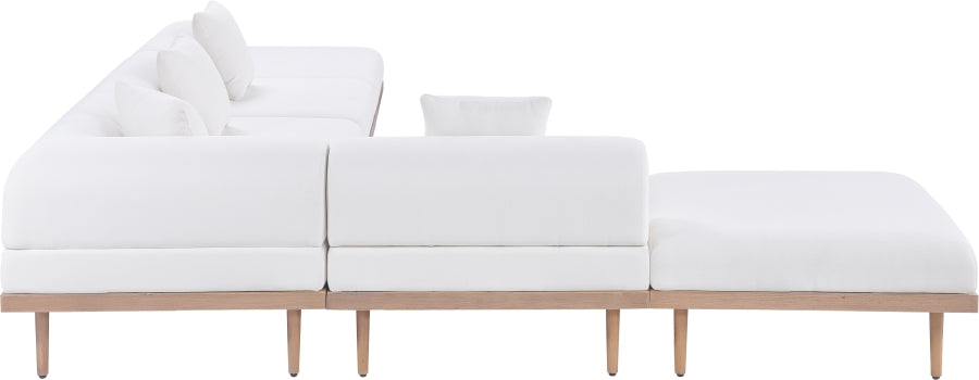 Laguna 142" Resilient Water Resistant Fabric Upholstered Outdoor Patio 6pc. Modular Sectional