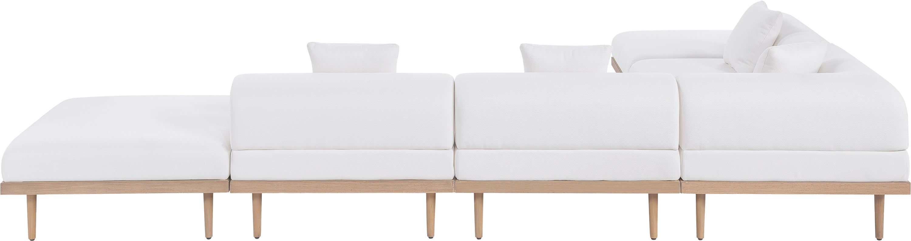 Laguna 142" Resilient Water Resistant Fabric Upholstered Outdoor Patio 6pc. Modular Sectional