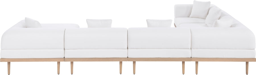 Laguna 142" Resilient Water Resistant Fabric Upholstered Outdoor Patio 7pc. Modular Sectional