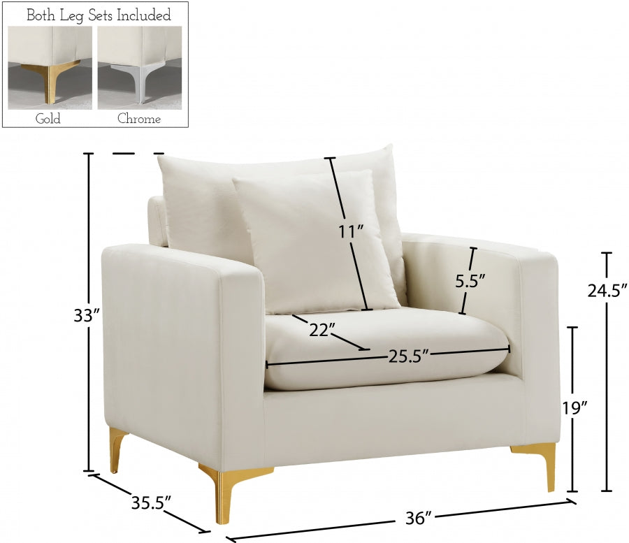 Fauteuil d'appoint rembourré en chenille Vivi