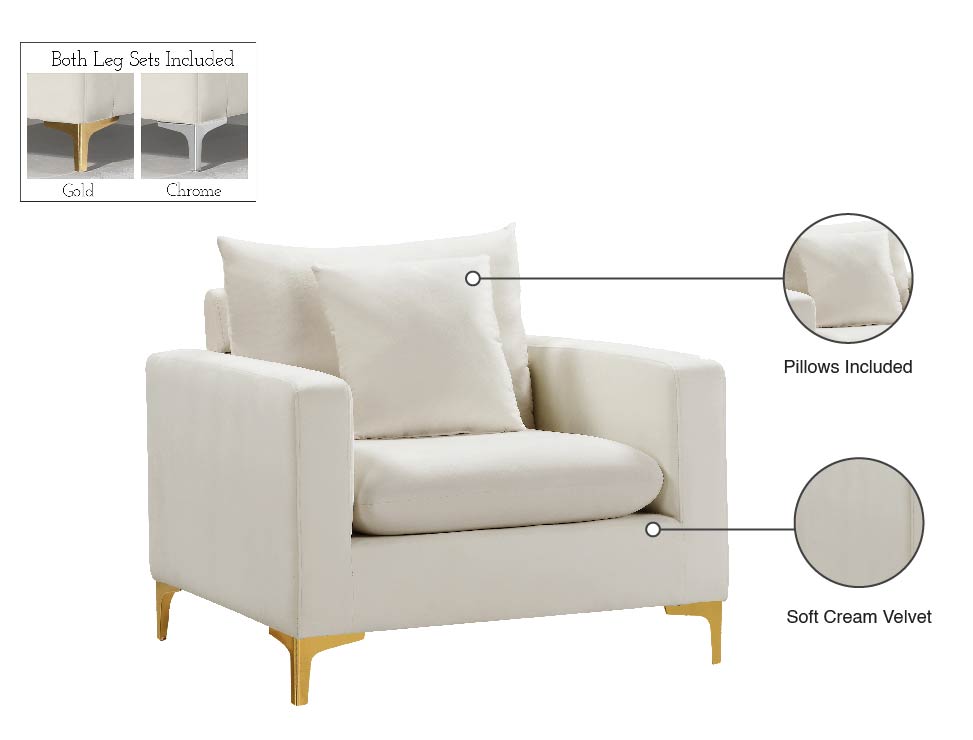 Fauteuil d'appoint rembourré en chenille Vivi