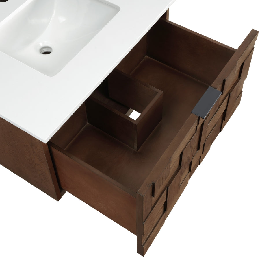 Meuble-lavabo mural pour salle de bain avec lavabo inclus