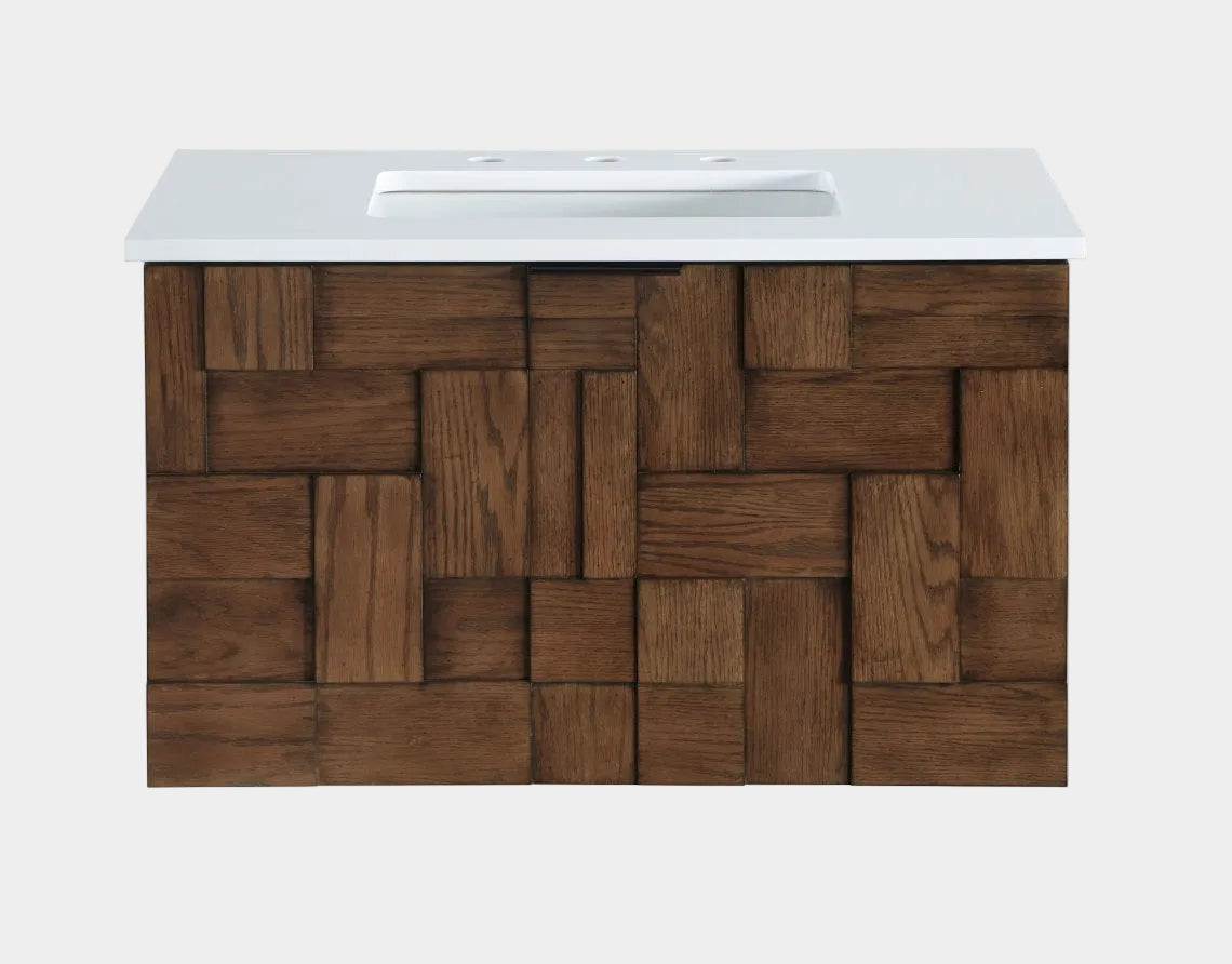 Meuble-lavabo mural pour salle de bain avec lavabo inclus