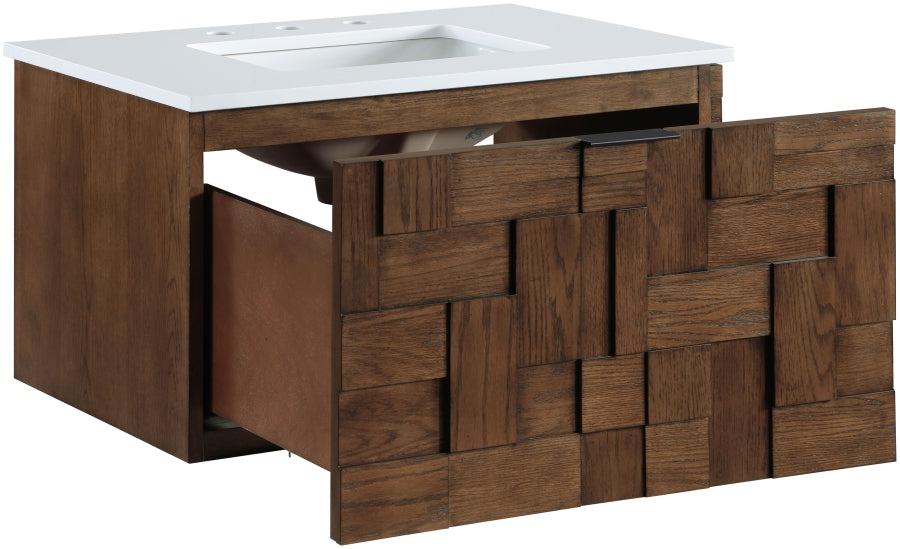 Meuble-lavabo mural pour salle de bain avec lavabo inclus