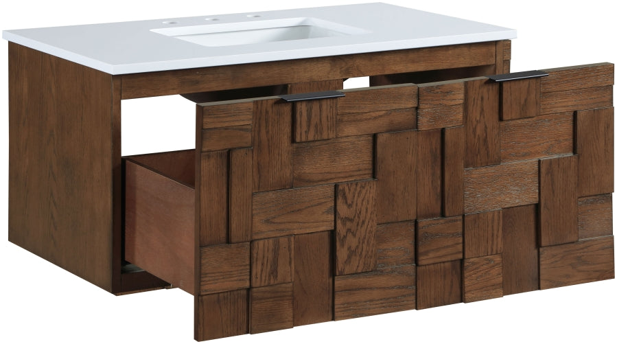 Meuble-lavabo mural pour salle de bain avec lavabo inclus