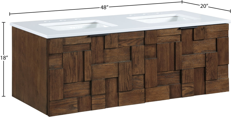 Meuble-lavabo mural pour salle de bain avec lavabo inclus