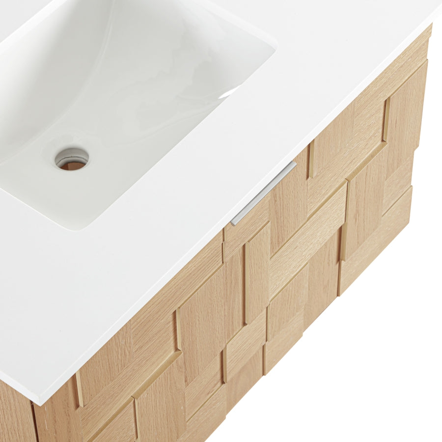Meuble-lavabo mural pour salle de bain avec lavabo inclus