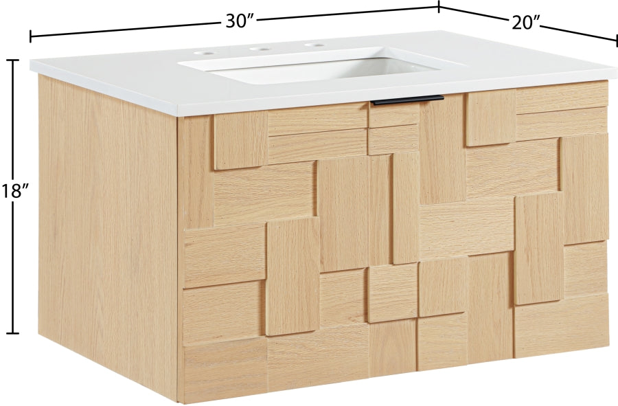Meuble-lavabo mural pour salle de bain avec lavabo inclus
