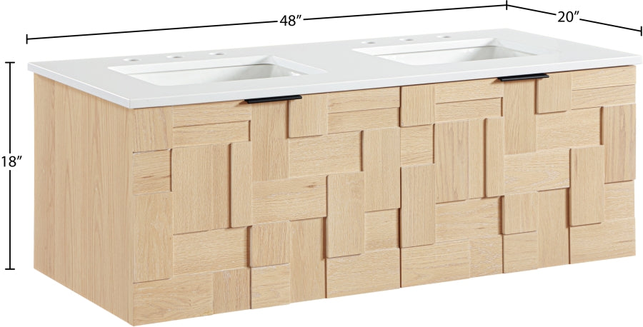 Meuble-lavabo mural pour salle de bain avec lavabo inclus