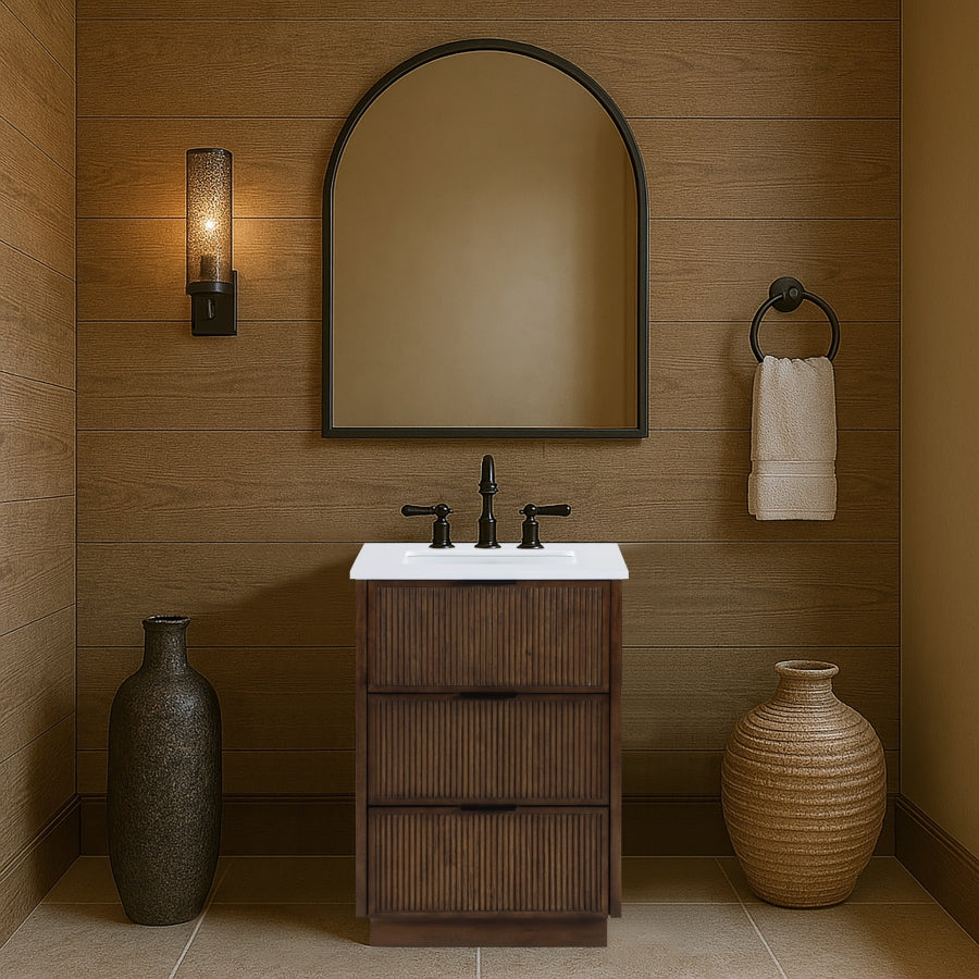 Meuble-lavabo mural pour salle de bain avec lavabo inclus
