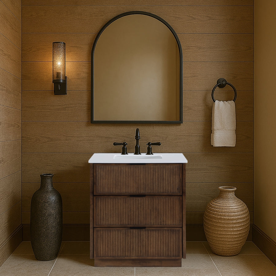Meuble-lavabo mural pour salle de bain avec lavabo inclus