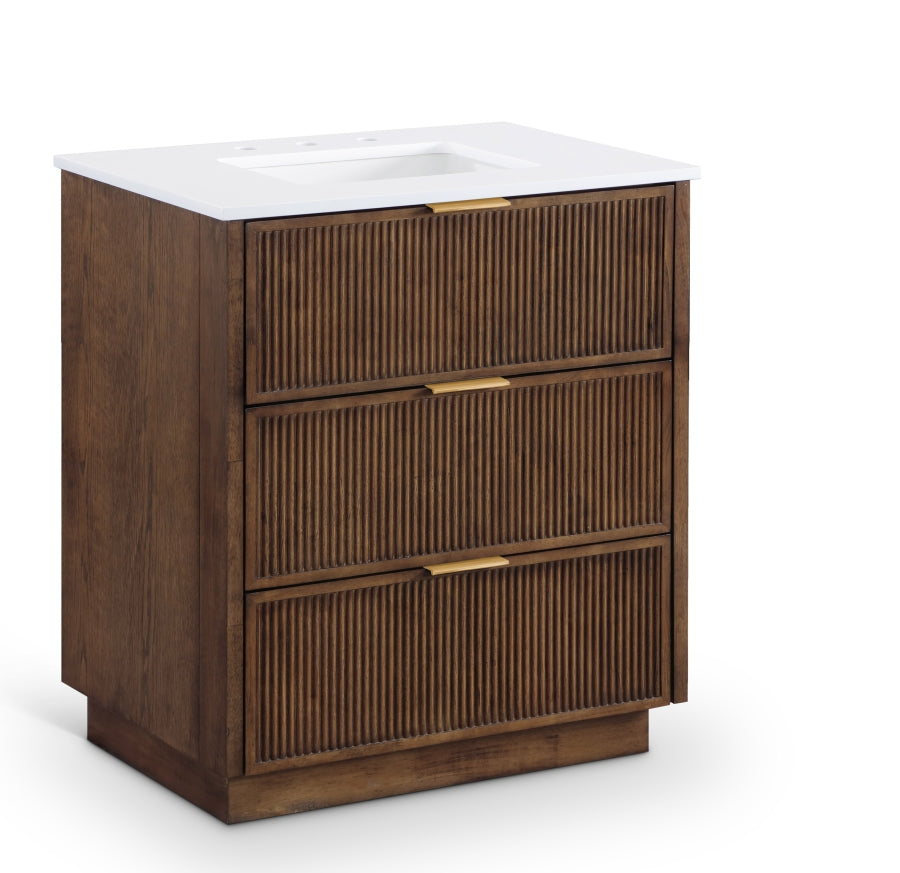 Willard White Engineered Stone And Solid Wood Bathroom Vanity