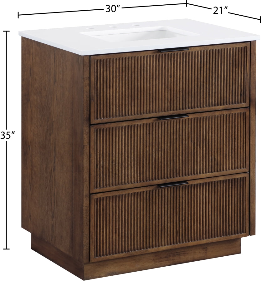 Willard White Engineered Stone And Solid Wood Bathroom Vanity