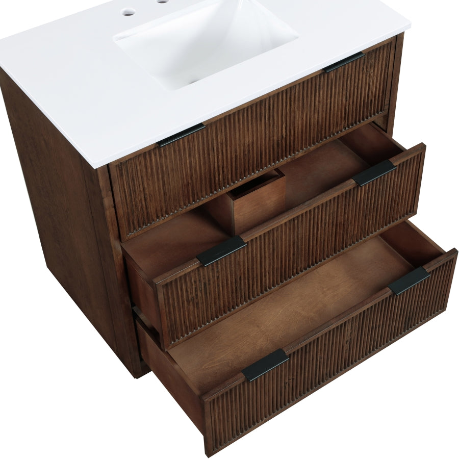 Willard White Engineered Stone And Solid Wood Bathroom Vanity