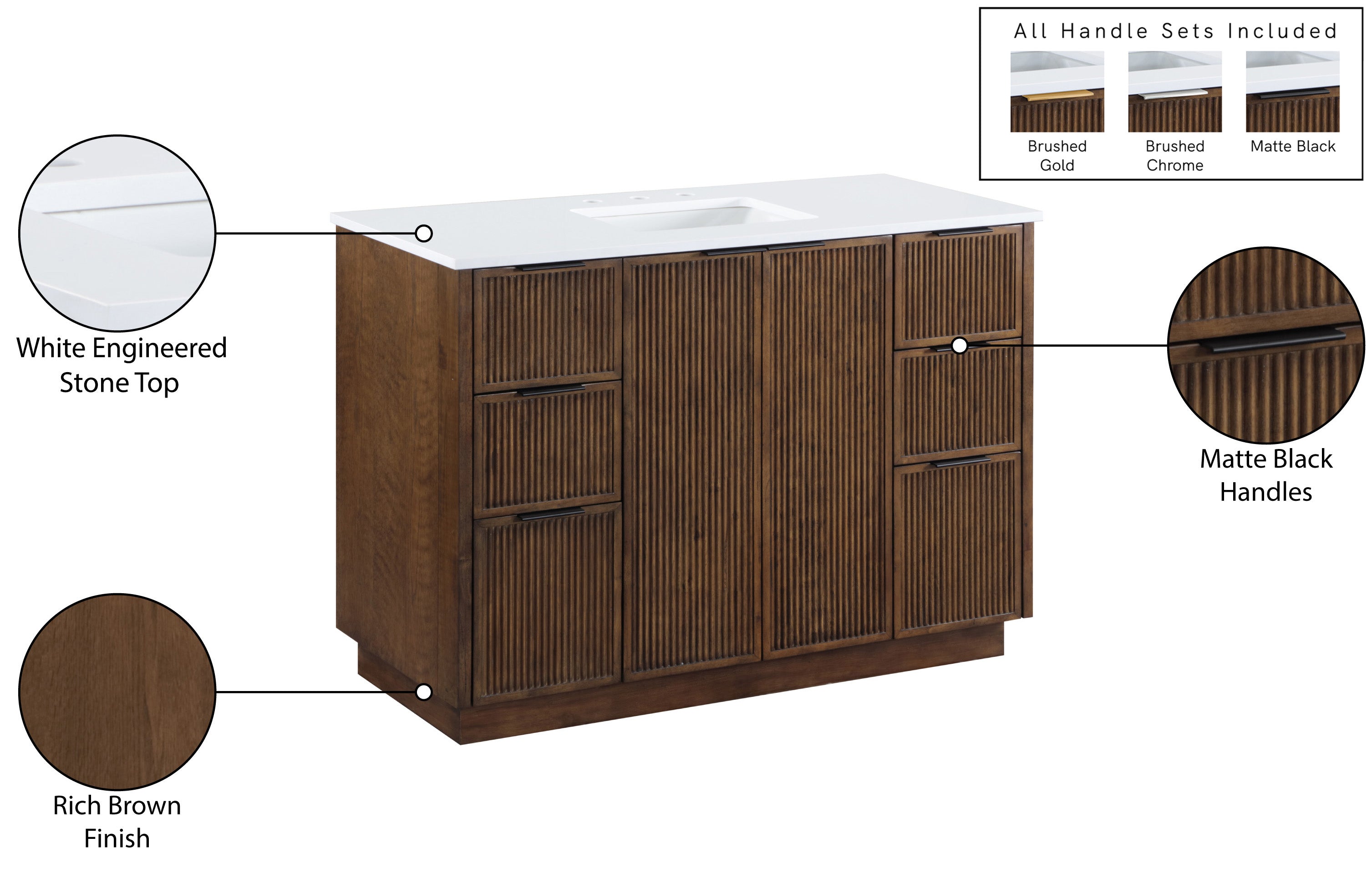 Meuble-lavabo mural pour salle de bain avec lavabo inclus