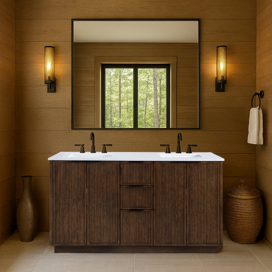 Meuble-lavabo mural pour salle de bain avec lavabo inclus