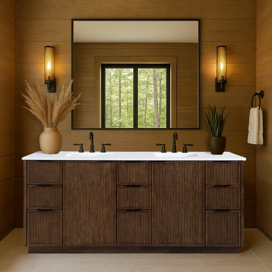 Meuble-lavabo mural pour salle de bain avec lavabo inclus