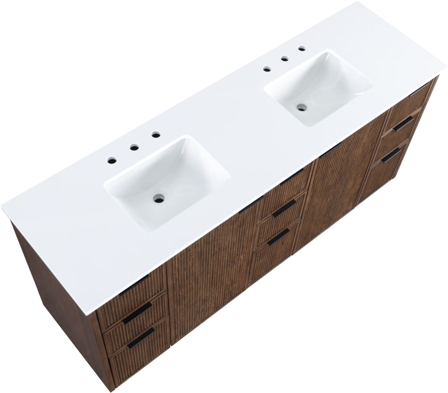 Meuble-lavabo mural pour salle de bain avec lavabo inclus