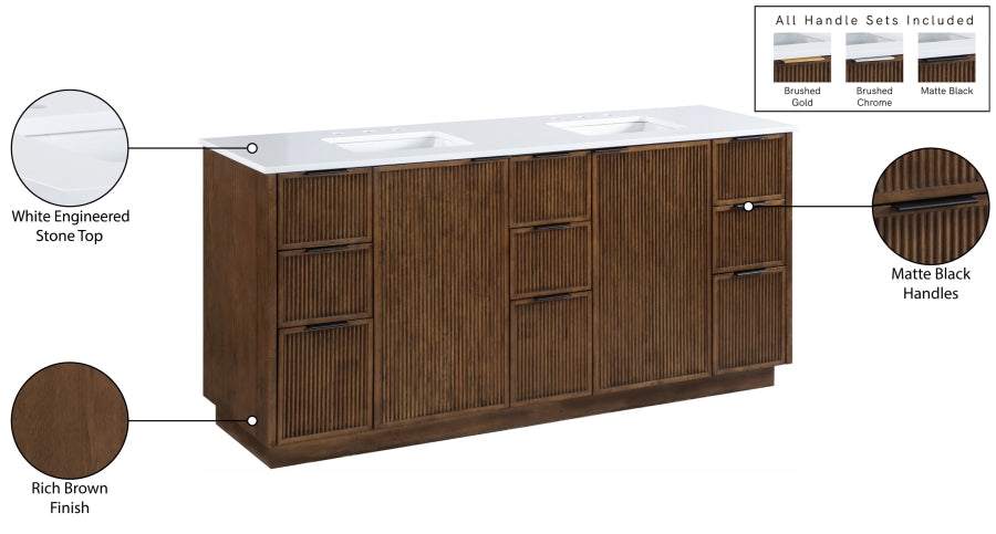 Meuble-lavabo mural pour salle de bain avec lavabo inclus