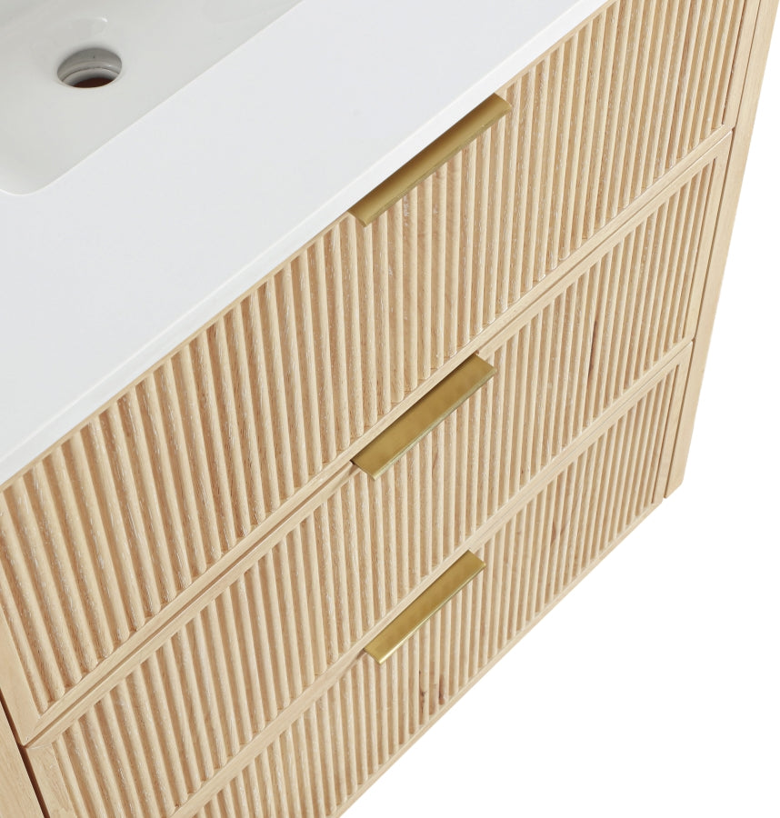 Meuble-lavabo mural pour salle de bain avec lavabo inclus