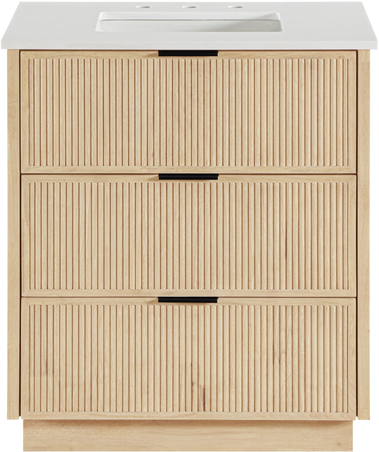 Willard White Engineered Stone And Solid Wood Bathroom Vanity