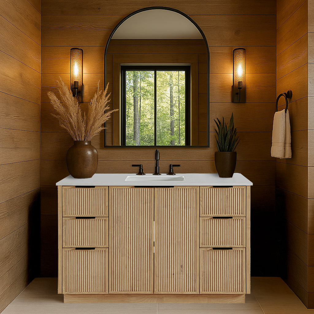 Meuble-lavabo mural pour salle de bain avec lavabo inclus