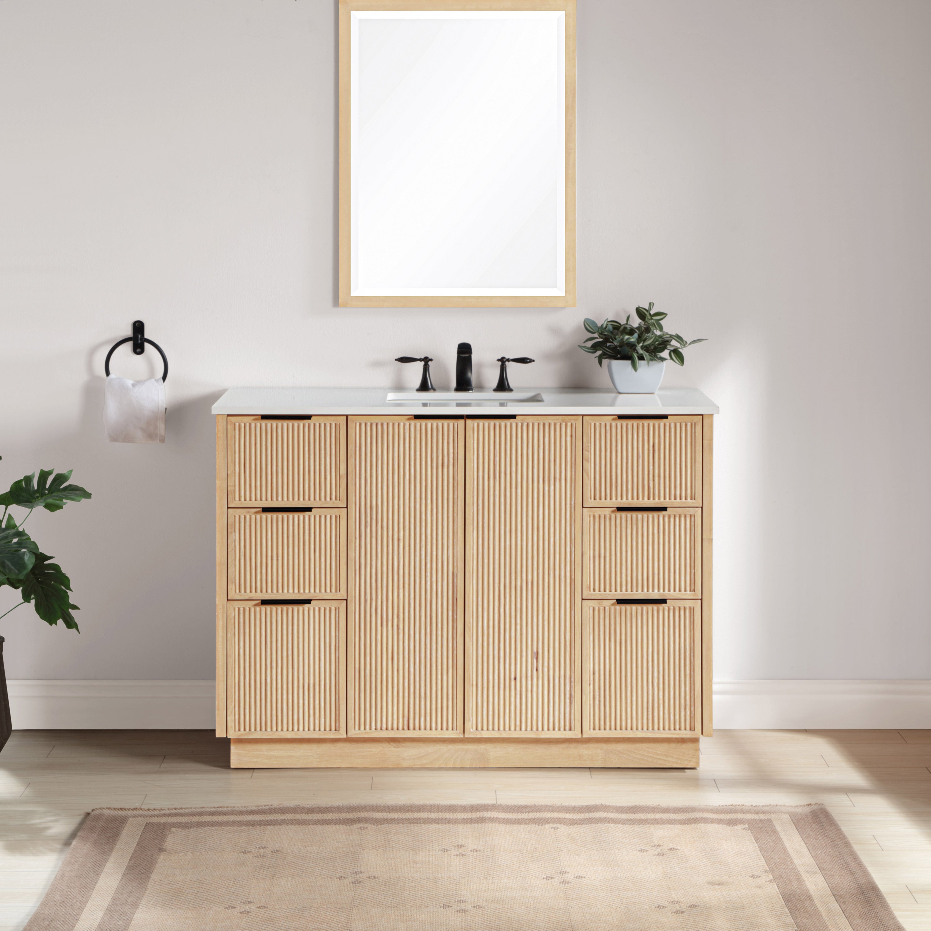 Meuble-lavabo mural pour salle de bain avec lavabo inclus