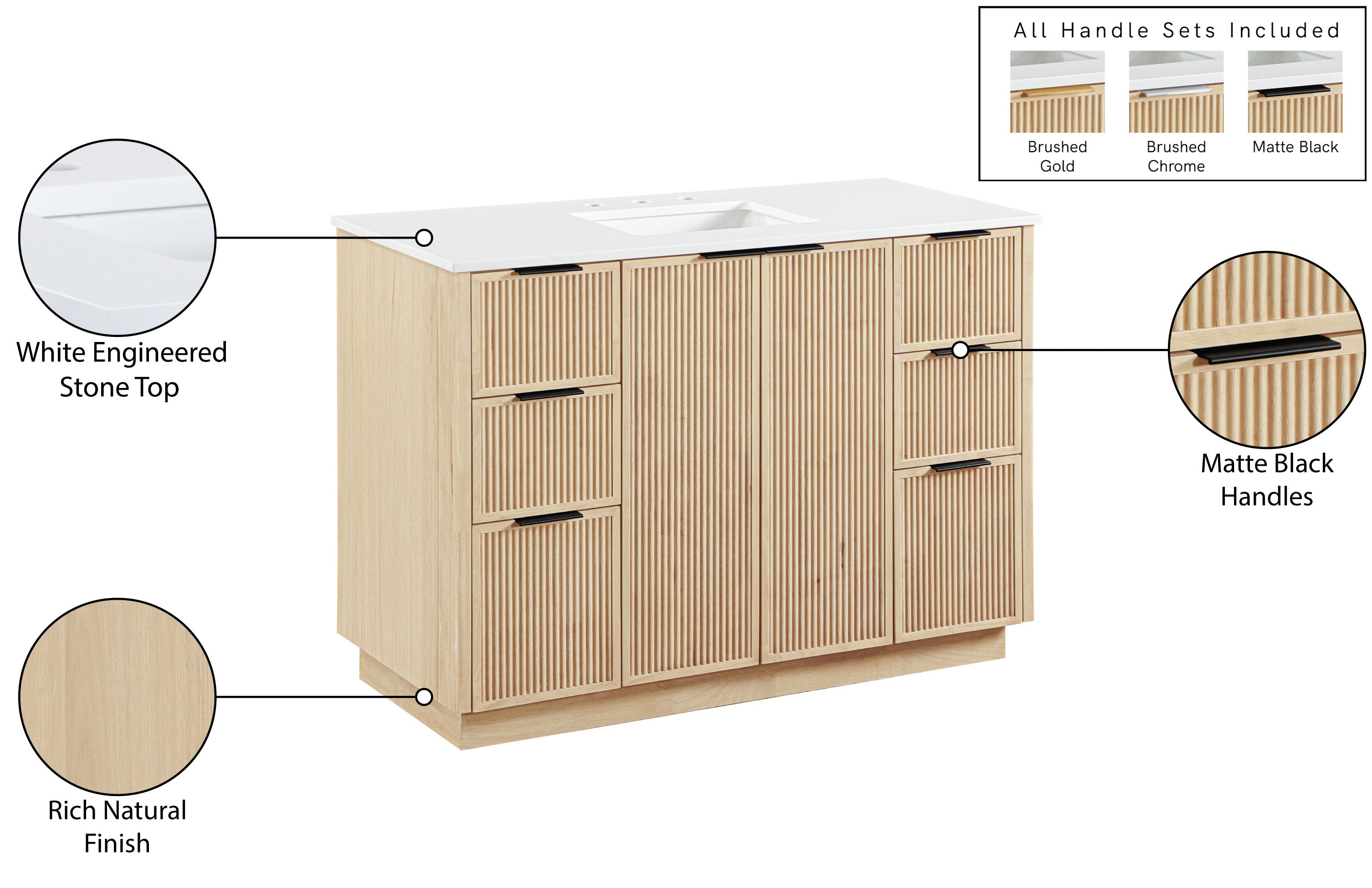 Meuble-lavabo mural pour salle de bain avec lavabo inclus