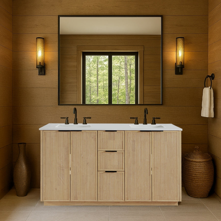 Meuble-lavabo mural pour salle de bain avec lavabo inclus