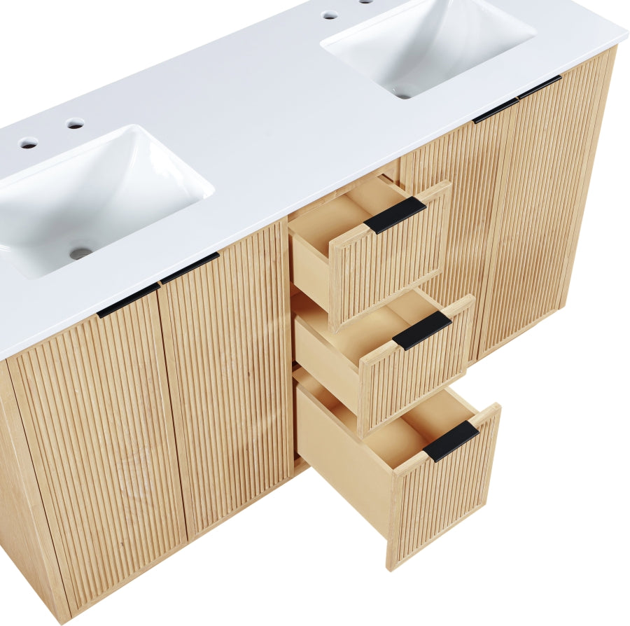 Meuble-lavabo mural pour salle de bain avec lavabo inclus