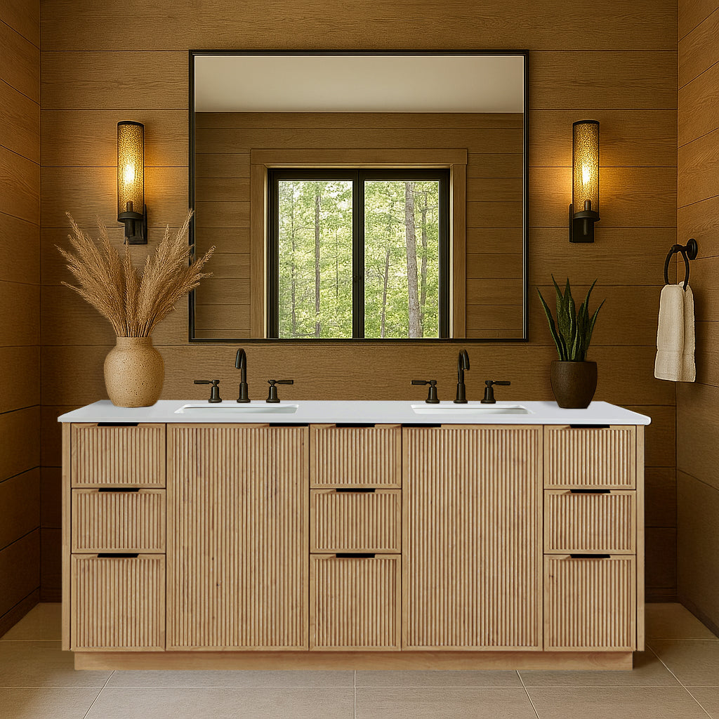 Meuble-lavabo mural pour salle de bain avec lavabo inclus