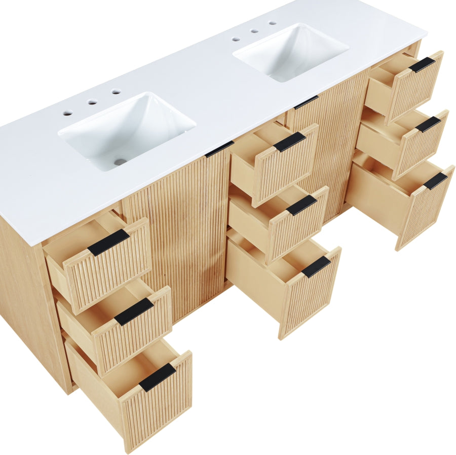 Meuble-lavabo mural pour salle de bain avec lavabo inclus