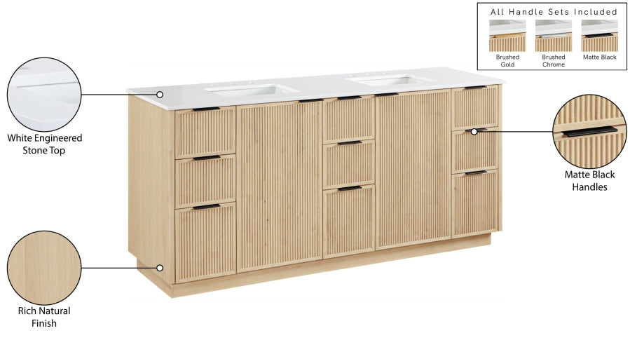 Meuble-lavabo mural pour salle de bain avec lavabo inclus