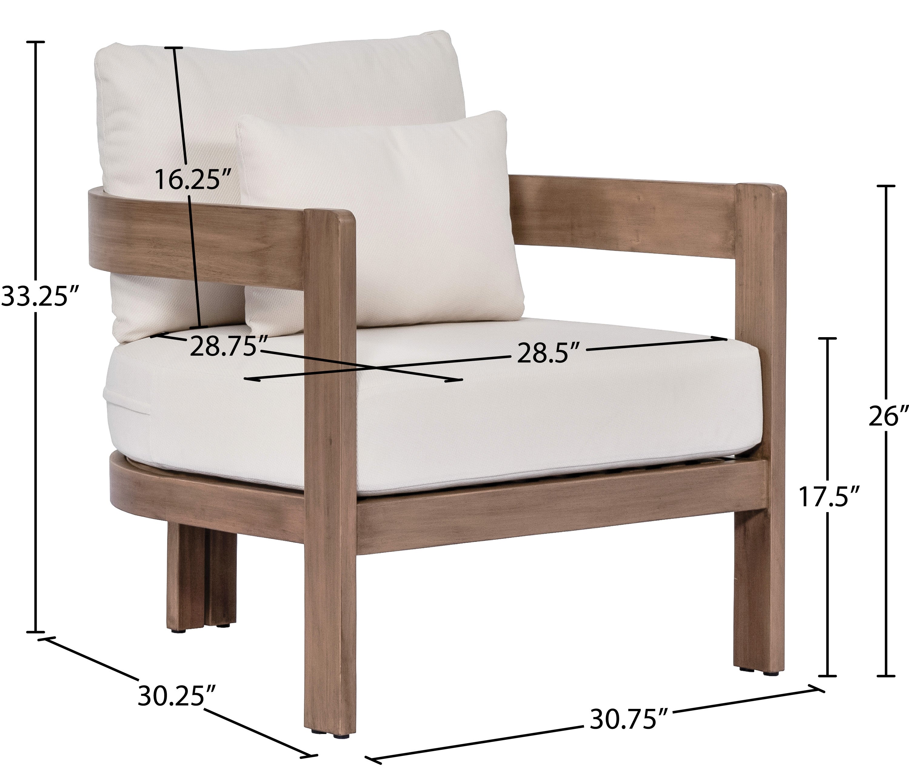 Newport Water Resistant Fabric Upholstered Outdoor Patio Chair