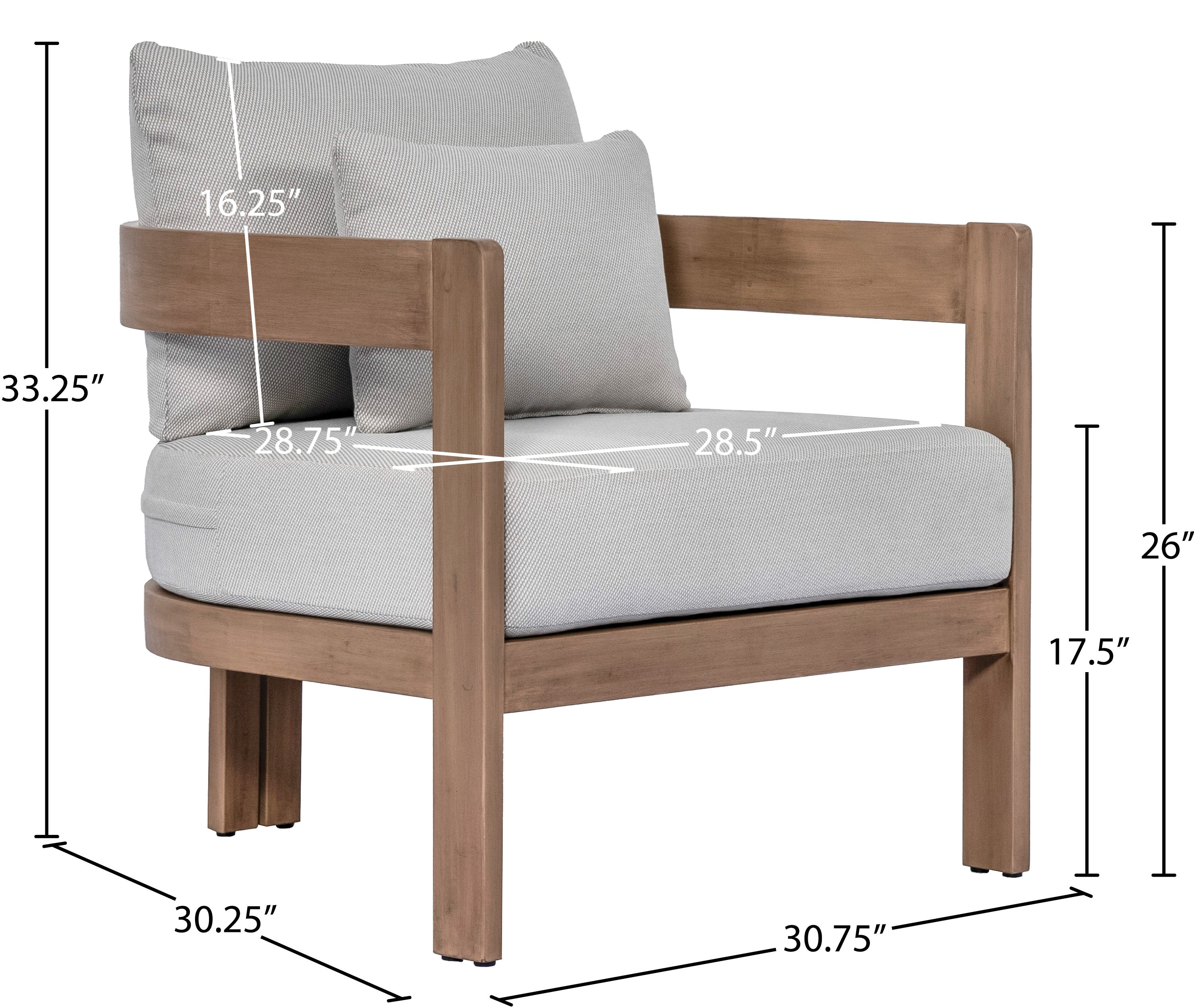 Newport Water Resistant Fabric Upholstered Outdoor Patio Chair