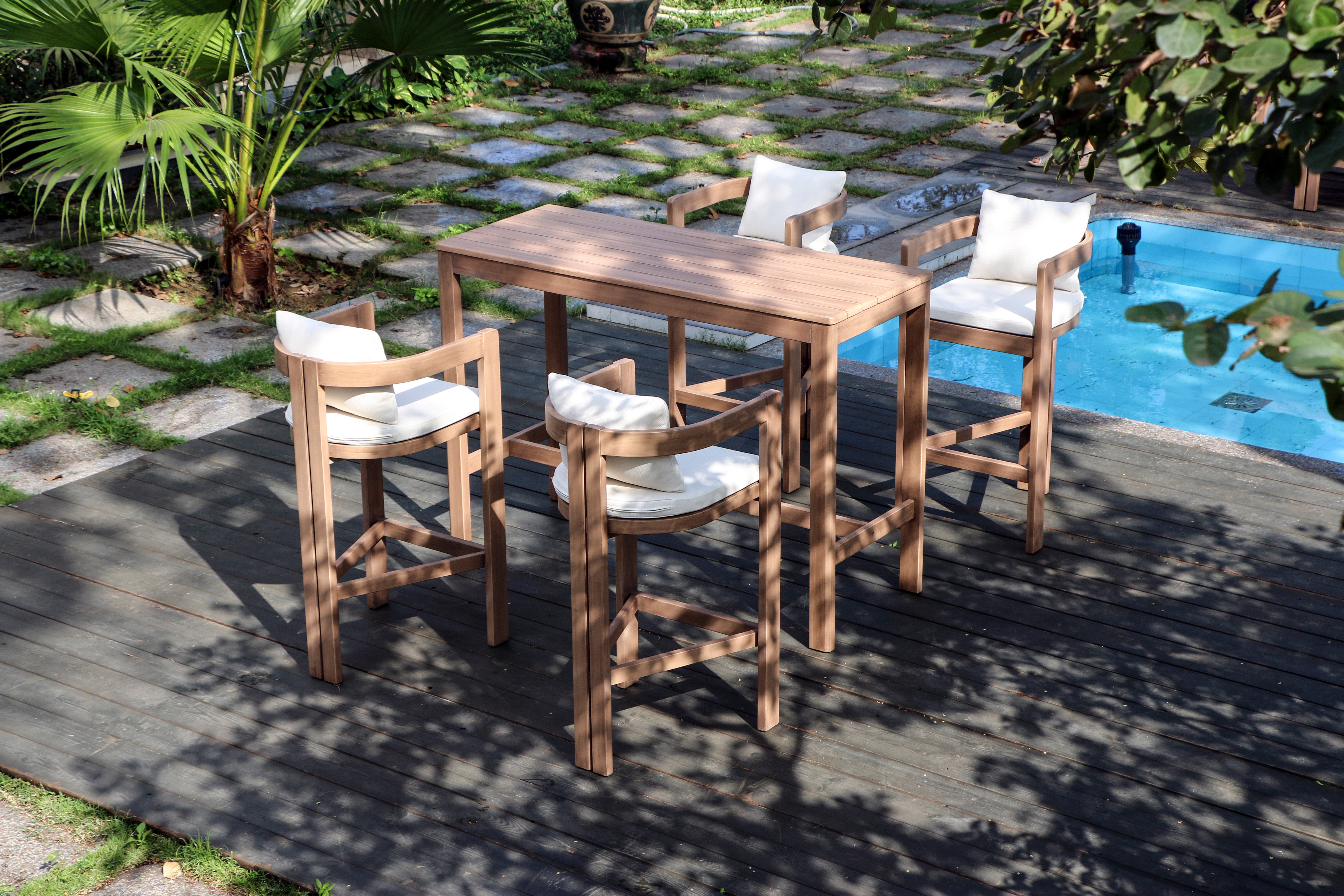 Newport Water Resistant Fabric Upholstered Outdoor Patio Bar Stool