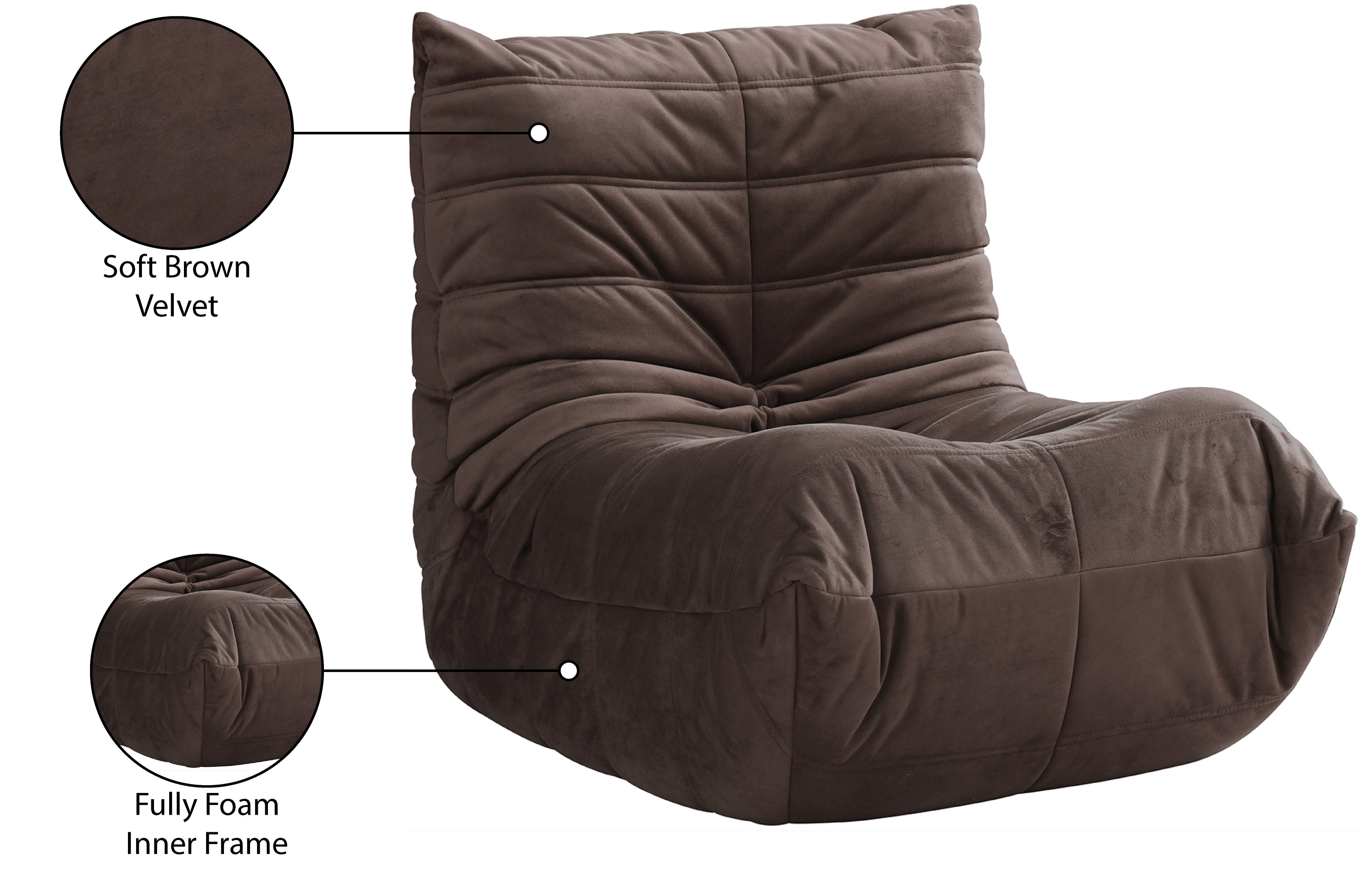 Fauteuil d'appoint rembourré en chenille Vivi