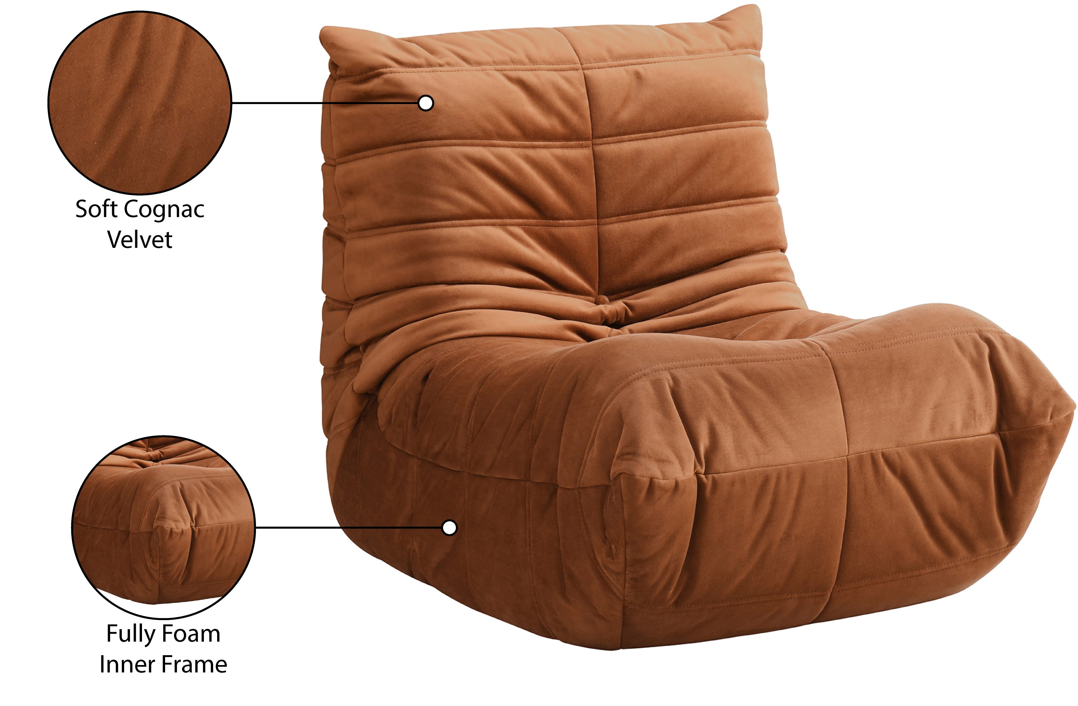 Fauteuil d'appoint rembourré en chenille Vivi