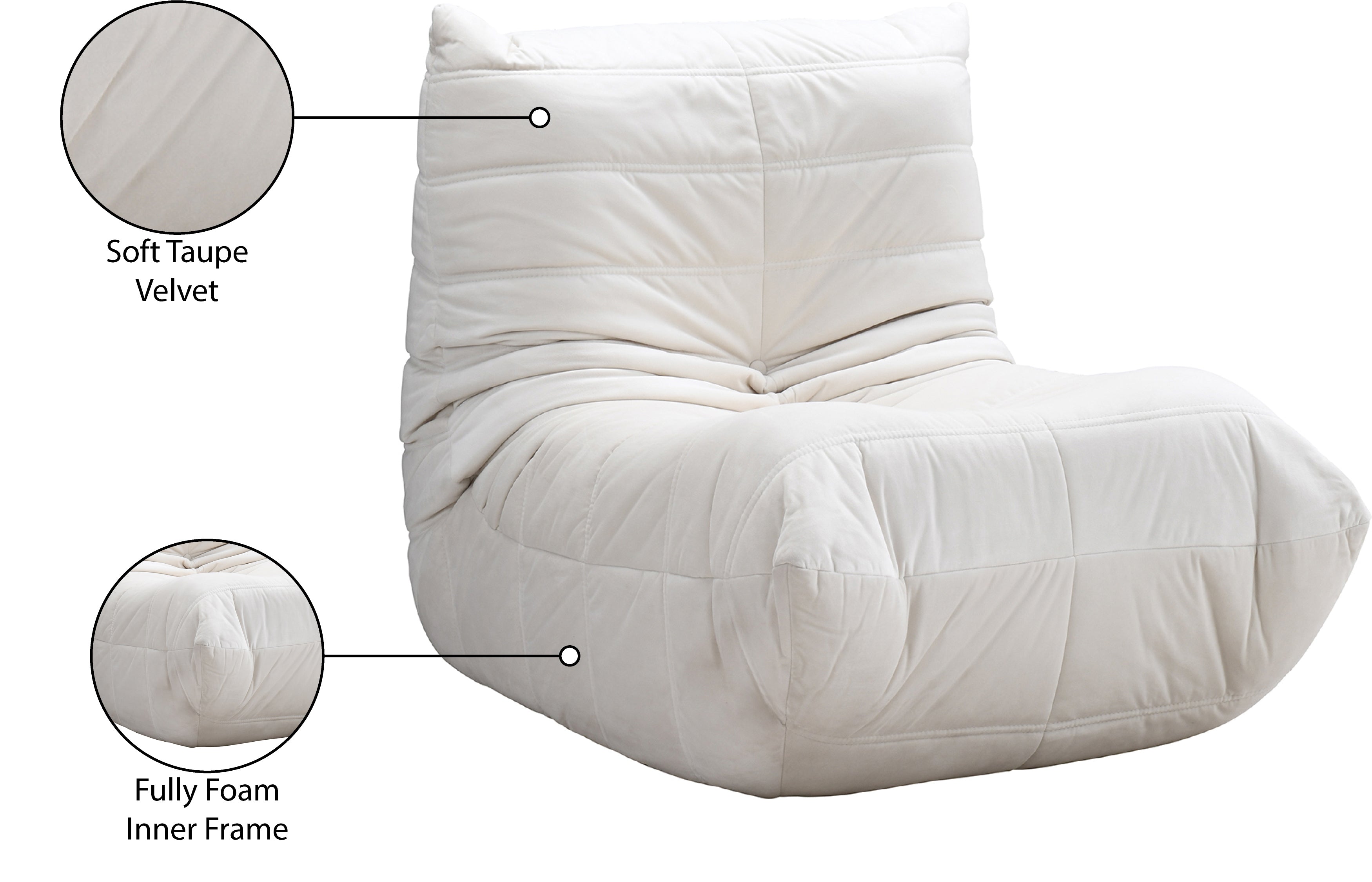 Fauteuil d'appoint rembourré en chenille Vivi