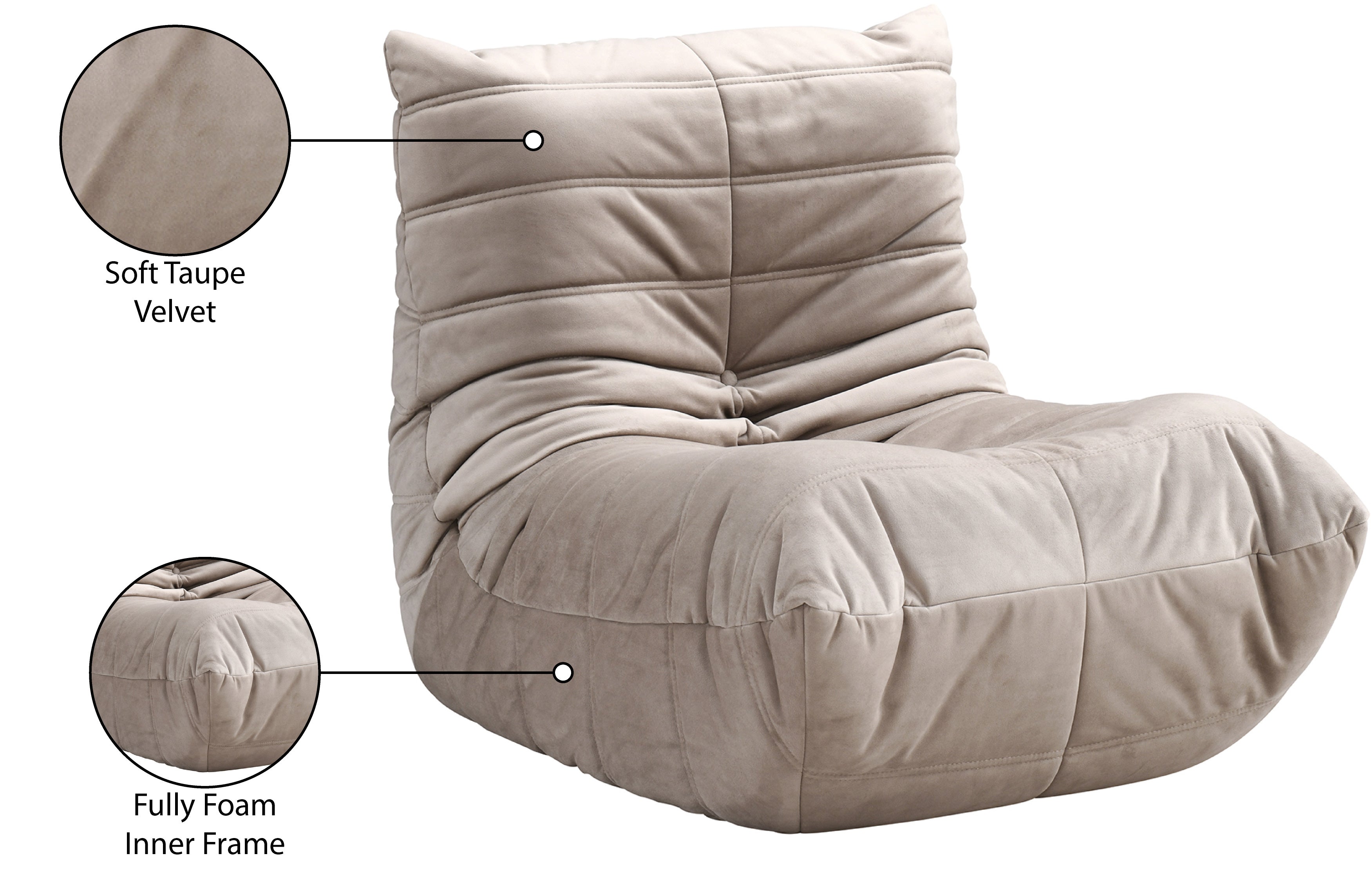 Fauteuil d'appoint rembourré en chenille Vivi