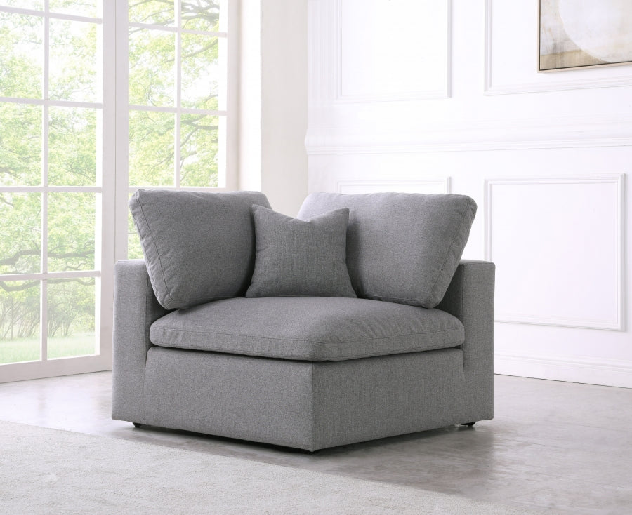 Serene Linen Textured Fabric Upholstered Deluxe Comfort Modular Corner Chair