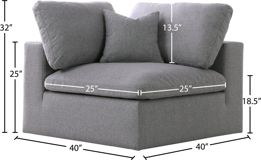 Serene Linen Textured Fabric Upholstered Deluxe Comfort Modular Corner Chair