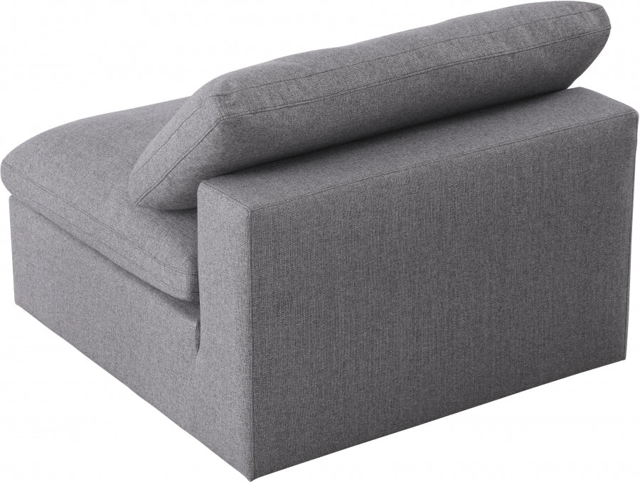 Serene Linen Textured Fabric Upholstered Deluxe Comfort Modular Armless Chair