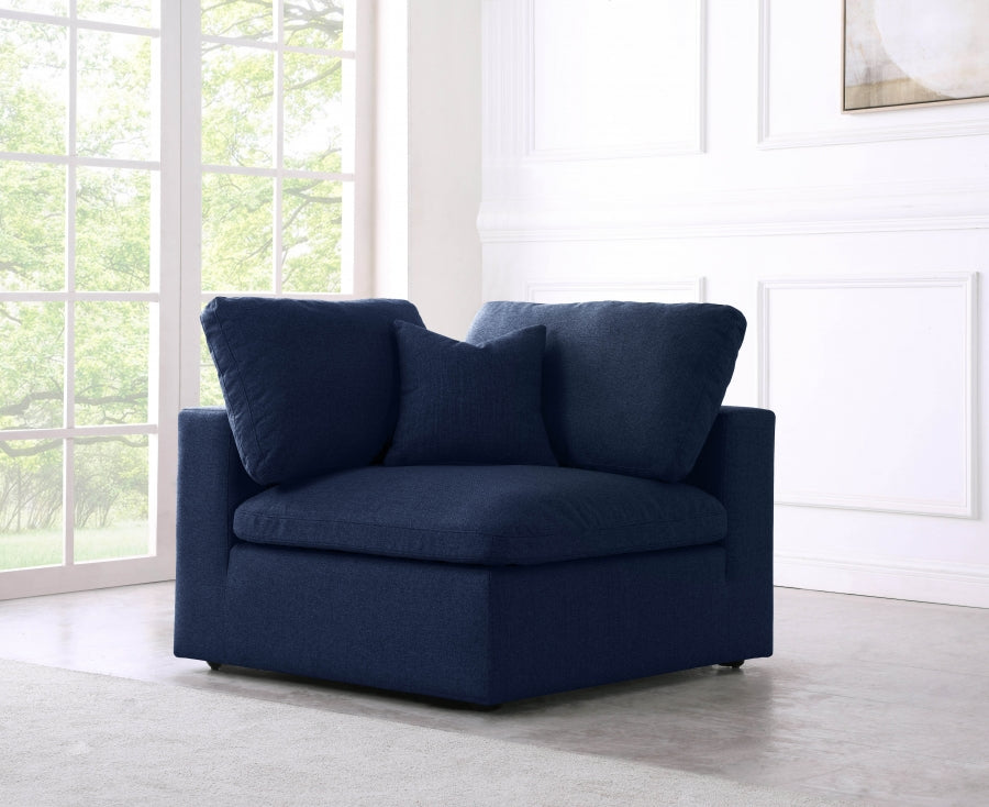 Serene Linen Textured Fabric Upholstered Deluxe Comfort Modular Corner Chair