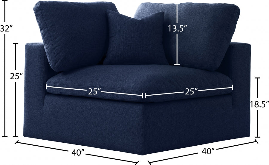 Serene Linen Textured Fabric Upholstered Deluxe Comfort Modular Corner Chair