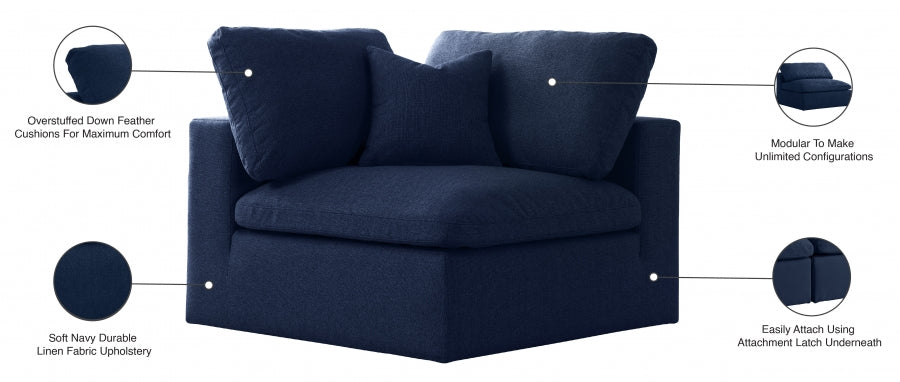 Serene Linen Textured Fabric Upholstered Deluxe Comfort Modular Corner Chair